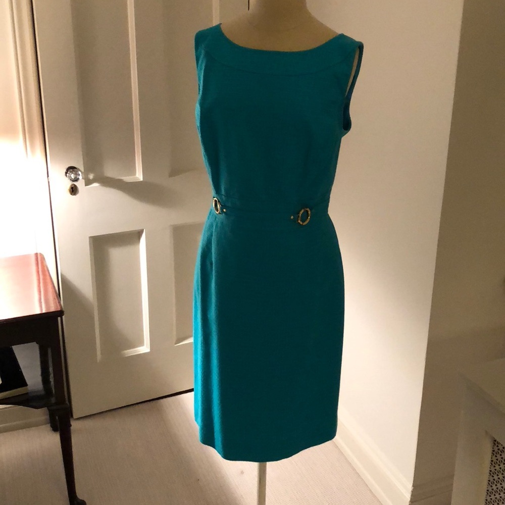 Turquoise dress with fun bamboo accents
